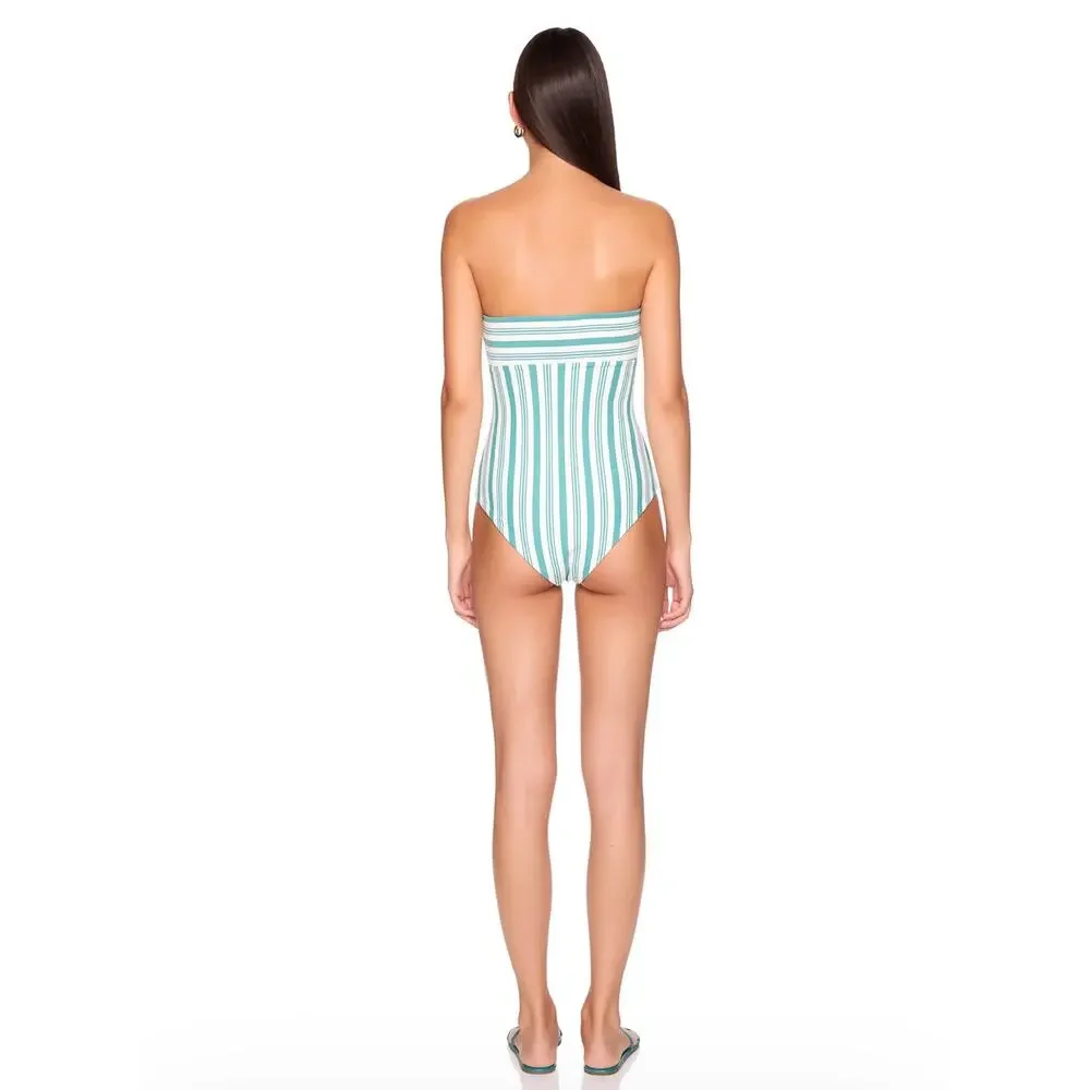 NWOT! Susana Monaco Swim Stripe V Wire One Piece - Size Small (MSRP 158)